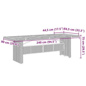 9-teiliges Gartenset Tisch und Stühle Schwarz Poly-Rattan