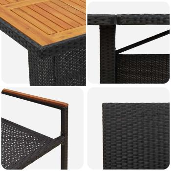 11-teiliges Garten-Esstisch-Set Schwarz Poly Rattan