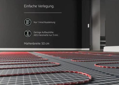 AEG Basis Thermo Boden TBS TB 160/6, elektrische Fußbodenheizung, 6 m², 160 W/m² (205796)