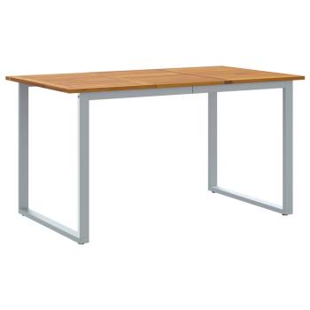 Garten Essgruppe Set mit 7 Teilen Grau, Holz Metall Robust