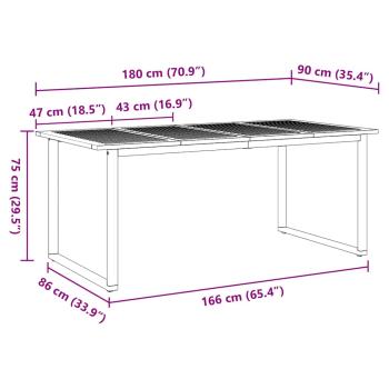 Garten Essgruppe 7 pcs Grau Massivholz Akazie