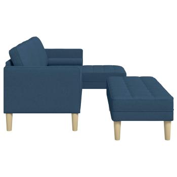 2-teiliges Sofa Set mit Kissen Blau Stoff