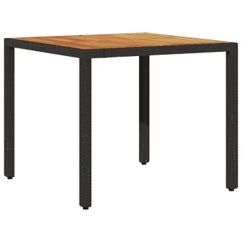 5-teiliges Garten-Essgruppen-Set mit Kissen in Schwarz aus Poly-Rattan