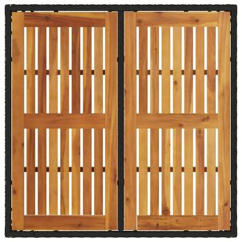 5-teiliges Garten-Essgruppen-Set mit Kissen in Schwarz aus Poly-Rattan