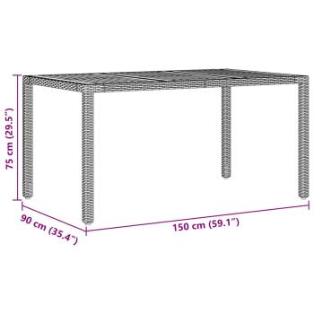 5-teiliges Garten Esszimmer Set mit Kissen Schwarz Poly Rattan