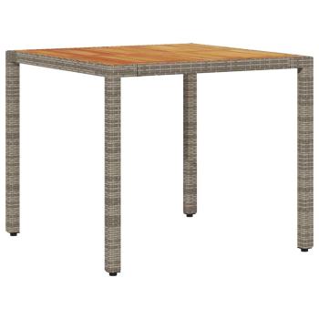 5-teiliges Garten Esszimmer Set mit Kissen Grau Poly Rattan