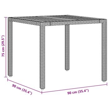 5-teiliges Garten Esszimmer Set mit Kissen Grau Poly Rattan