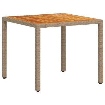 3-teiliges Garten-Essset mit Kissen Beige Poly Rattan