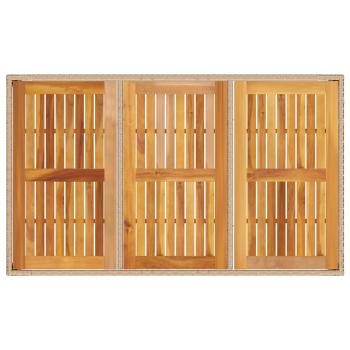 7-teiliges Garten Essset mit Kissen Beige Poly-Rattan