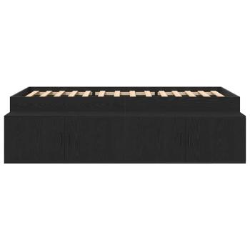 Stauraumbettgestell Schwarz Eiche 100x200 cm
