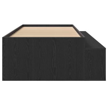 Stauraumbettgestell Schwarz Eiche 100x200 cm