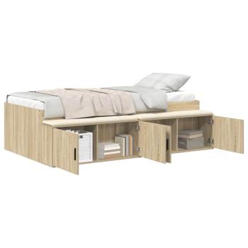 Stauraum Bettgestell Sonoma Eiche 90x200 cm