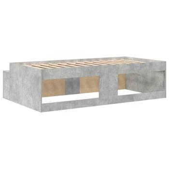 Bettrahmen mit Schubladen Beton Grau 90 x 200 cm Holzwerkstoff