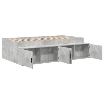 Bettrahmen mit Schubladen Beton Grau 90 x 200 cm Holzwerkstoff
