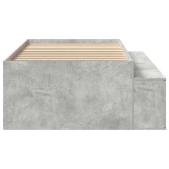 Bettrahmen mit Schubladen Beton Grau 90 x 200 cm Holzwerkstoff