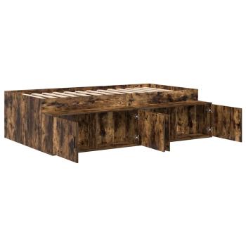 Stauraum Bettgestell Geräucherte Eiche 90x200 cm
