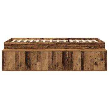 Bettrahmen mit Schubladen Altholz 90 x 200 cm Holzwerkstoff