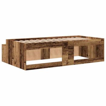 Stauraumbettgestell Altholz 90 x 200 cm