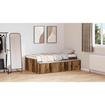 Bettrahmen mit Schubladen Altholz 90 x 200 cm Holzwerkstoff