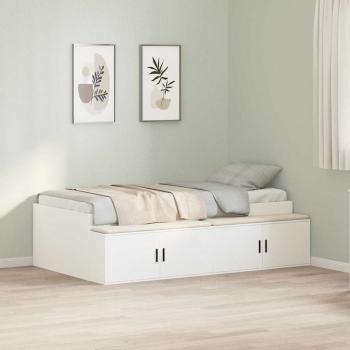 ARDEBO.de - Stauraum Bettgestell Weiß 80x200 cm