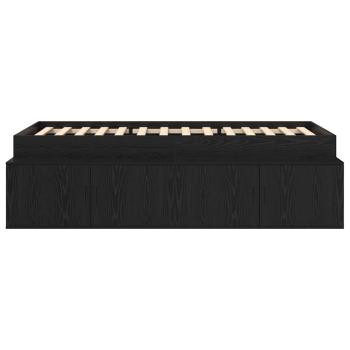 Stauraum Bettgestell Schwarz Eiche 90x190 cm