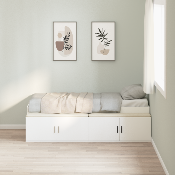Stauraum-Bettrahmen Weiß 75x190 cm