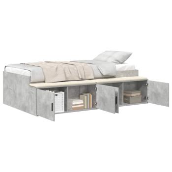 Stauraum Bettgestell Betongrau 75x190 cm