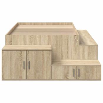Stauraum Bettgestell Sonoma Eiche 100x200 cm