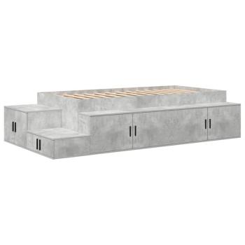 Bettgestell mit Stauraum Beton grau 100x200 cm