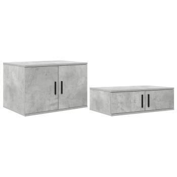 Bettgestell mit Stauraum Beton grau 100x200 cm