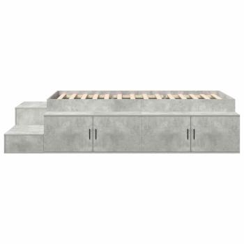 Bettgestell mit Stauraum Beton grau 100x200 cm