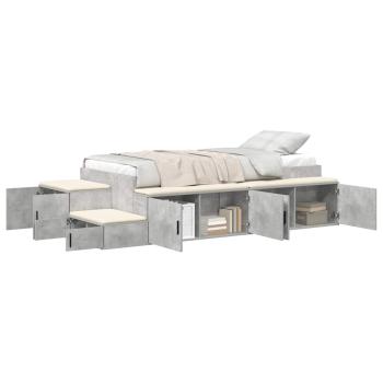Stauraumbett Beton grau Verbundholz 90 x 190 cm