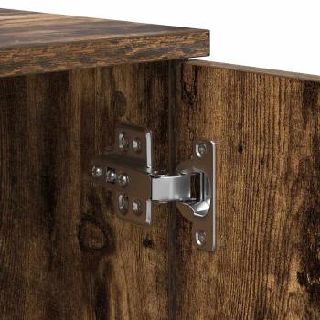 Stauraumbett Geräucherte Eiche Spanplatte, MDF 90 x 190 cm