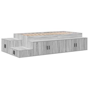 Stauraum Bett Grau Sonoma Holzwerkstoff 75 x 190 cm