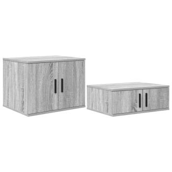 Stauraum Bett Grau Sonoma Holzwerkstoff 75 x 190 cm