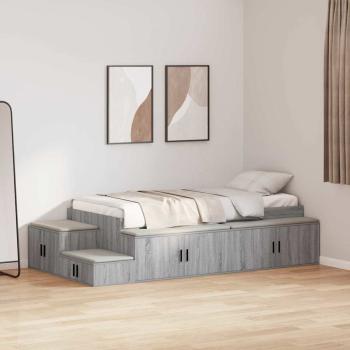 Stauraum Bett Grau Sonoma Holzwerkstoff 75 x 190 cm