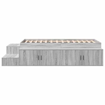 Stauraum Bett Grau Sonoma Holzwerkstoff 75 x 190 cm
