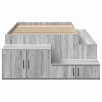 Stauraum Bett Grau Sonoma Holzwerkstoff 75 x 190 cm