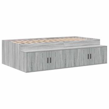 Stauraum Bett Grau Sonoma Holzwerkstoff 75 x 190 cm
