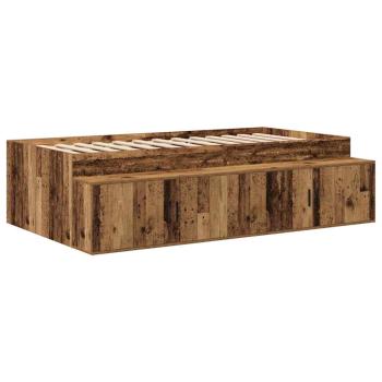 Stauraumbett Altholz Massivholz und Furniere 75 x 190 cm Stauraum