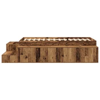 Stauraumbett Altholz Massivholz und Furniere 75 x 190 cm Stauraum