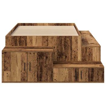 Stauraumbett Altholz Massivholz und Furniere 75 x 190 cm Stauraum