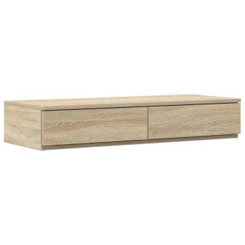 Stauraumbettgestell Sonoma Eiche Massivholz, Holzwerkstoff