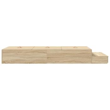Stauraumbettgestell Sonoma Eiche Massivholz, Holzwerkstoff