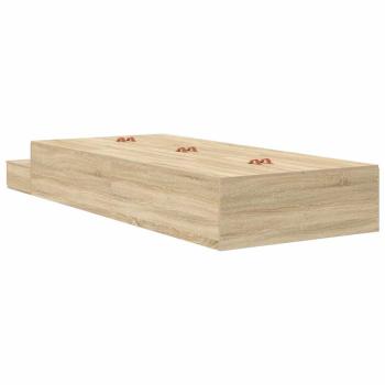 Stauraumbettgestell Sonoma Eiche Massivholz, Holzwerkstoff