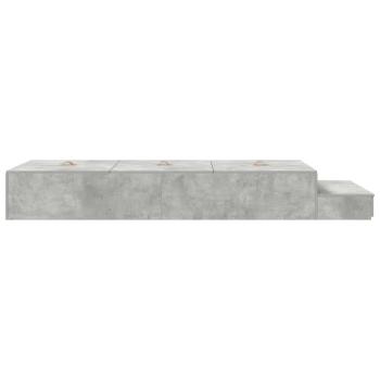 Stauraumbettgestell Beton Grau Holzwerkstoff 236,5 x 100 x 31,5 cm