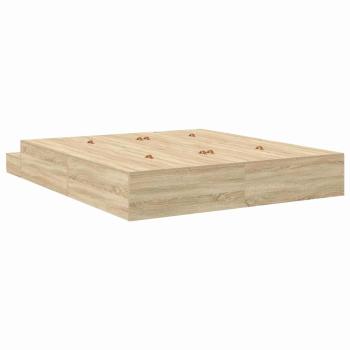 Stauraum Bettgestell Sonoma Eiche 200x200 cm