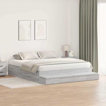 Stauraumbettgestell Grau Sonoma 200x200 cm