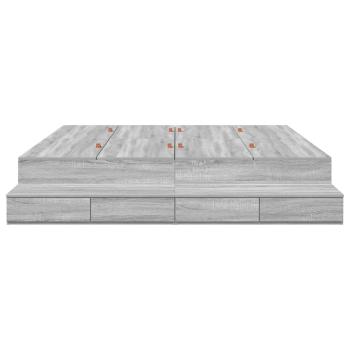 Stauraumbettgestell Grau Sonoma 200x200 cm