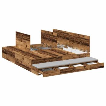Stauraum Bettgestell Altes Holz 200x200 cm